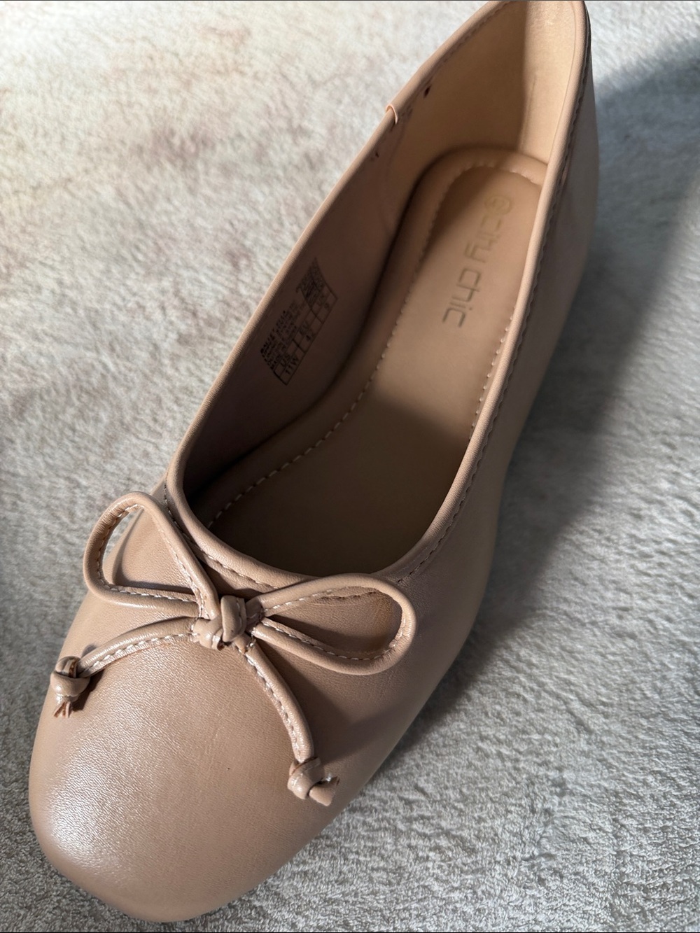 City Chic Blush Nude Ballet Flat with Bow